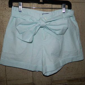 Bow Shorts by Lauren James Seersucker Shorts Size M NWOT (K-43)